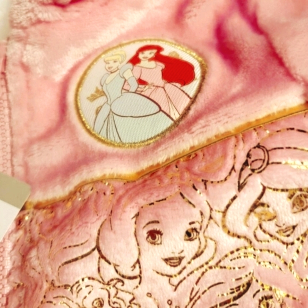 Disney Princess Girl Plush Sherpa-Lined Hooded Coat Embroidered Pink Size 4T - Picture 6 of 10